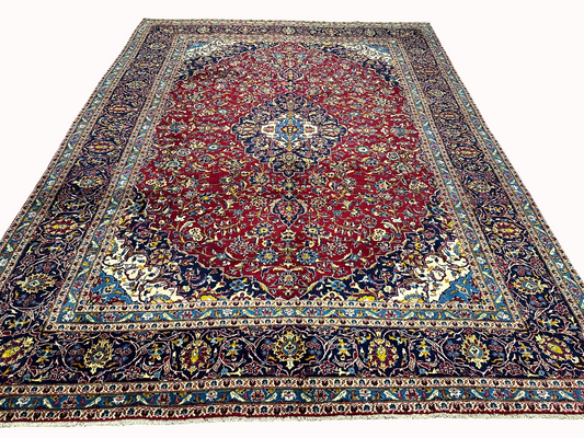 Handgeknüpfter Perser Teppich Keschan Kork Fein 395x290 cm
