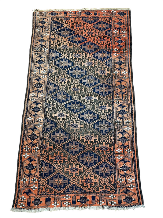 Orientteppich handgeknüpft Belutsch Wolle & Wolle 170x90 cm