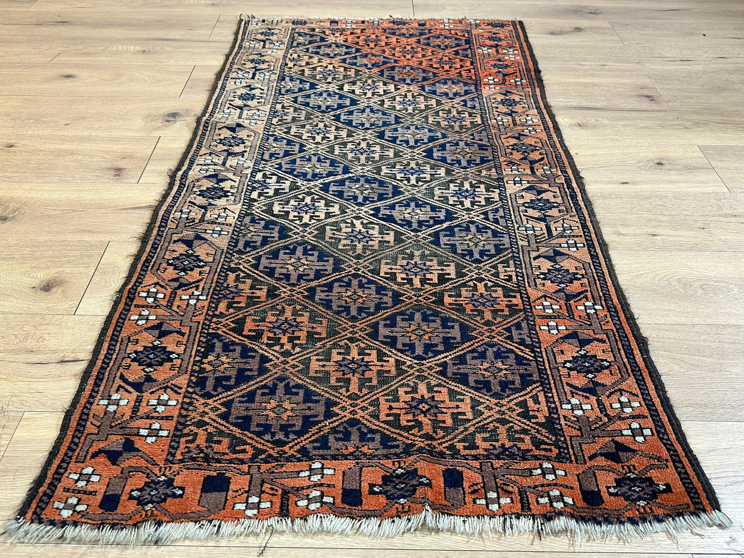 Orientteppich handgeknüpft Belutsch Wolle & Wolle 170x90 cm