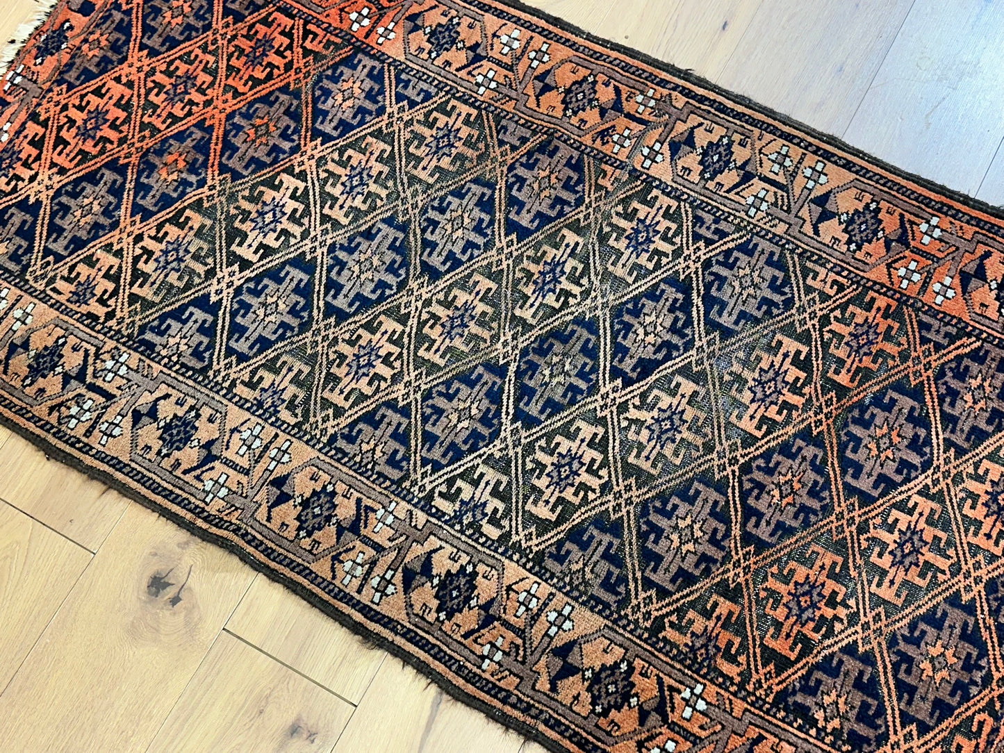 Orientteppich handgeknüpft Belutsch Wolle & Wolle 170x90 cm