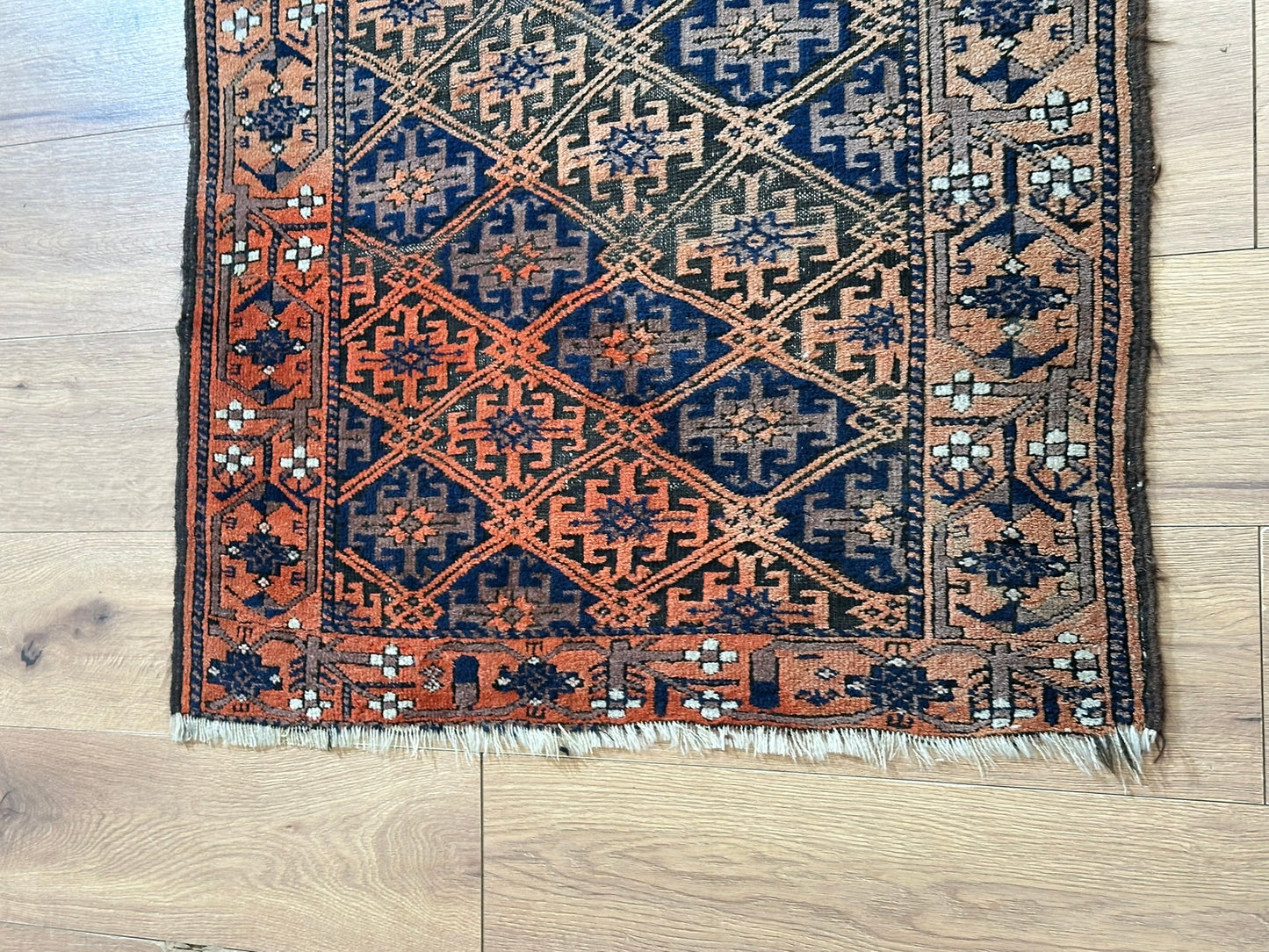 Orientteppich handgeknüpft Belutsch Wolle & Wolle 170x90 cm