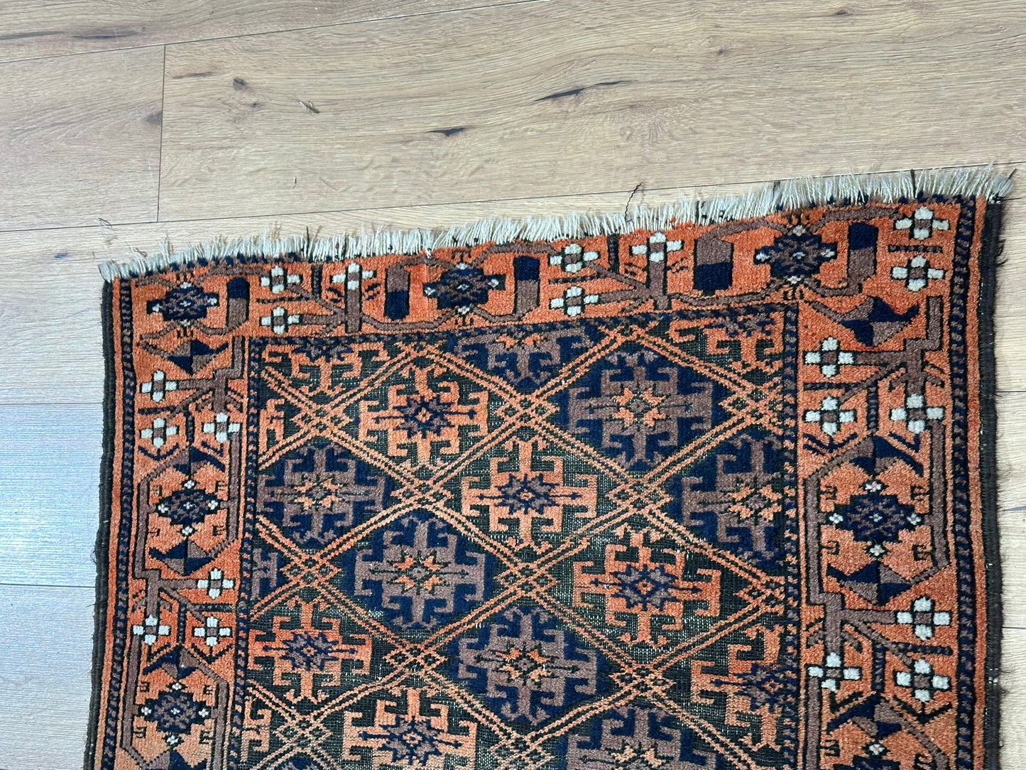Orientteppich handgeknüpft Belutsch Wolle & Wolle 170x90 cm