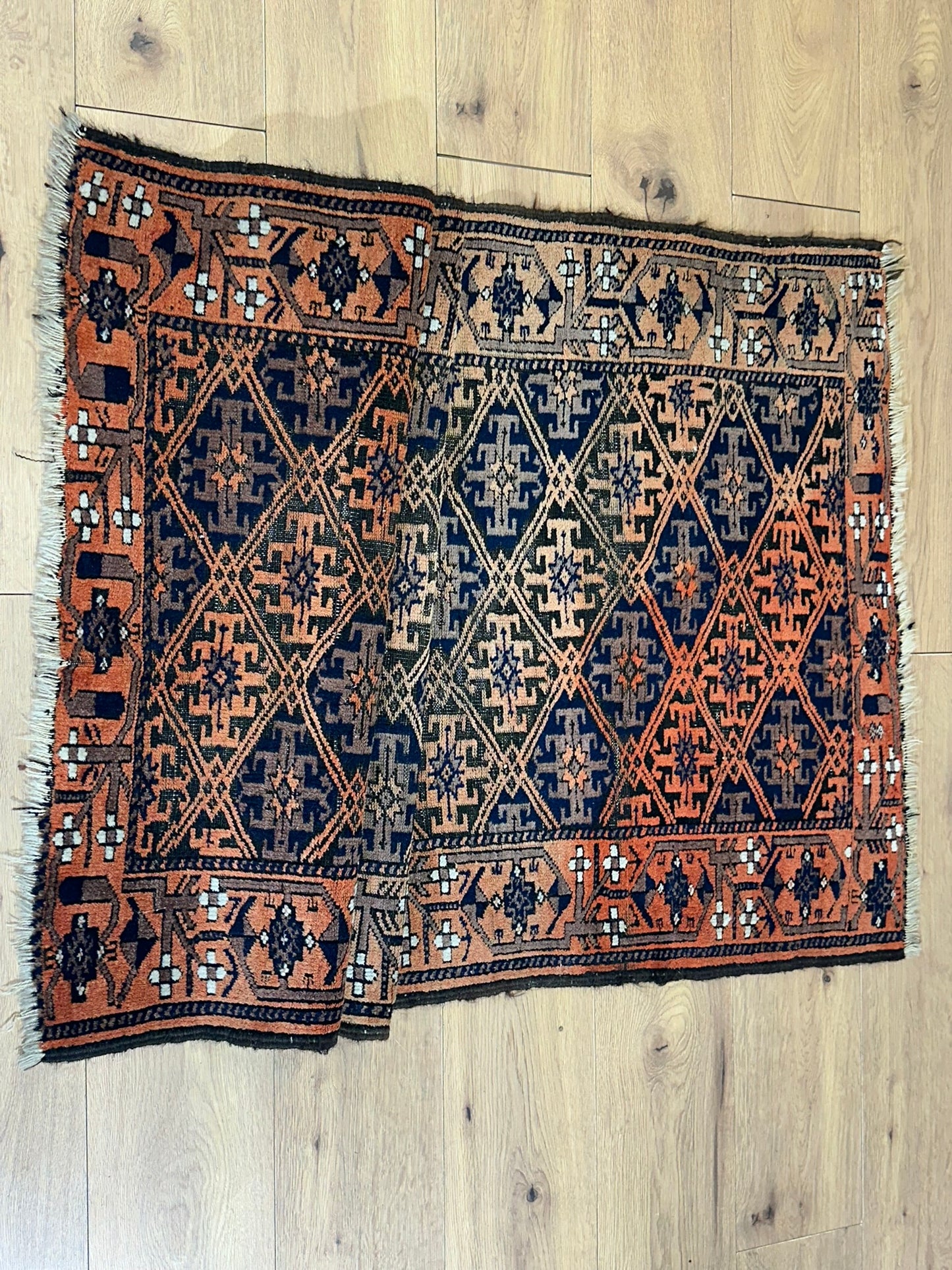 Orientteppich handgeknüpft Belutsch Wolle & Wolle 170x90 cm