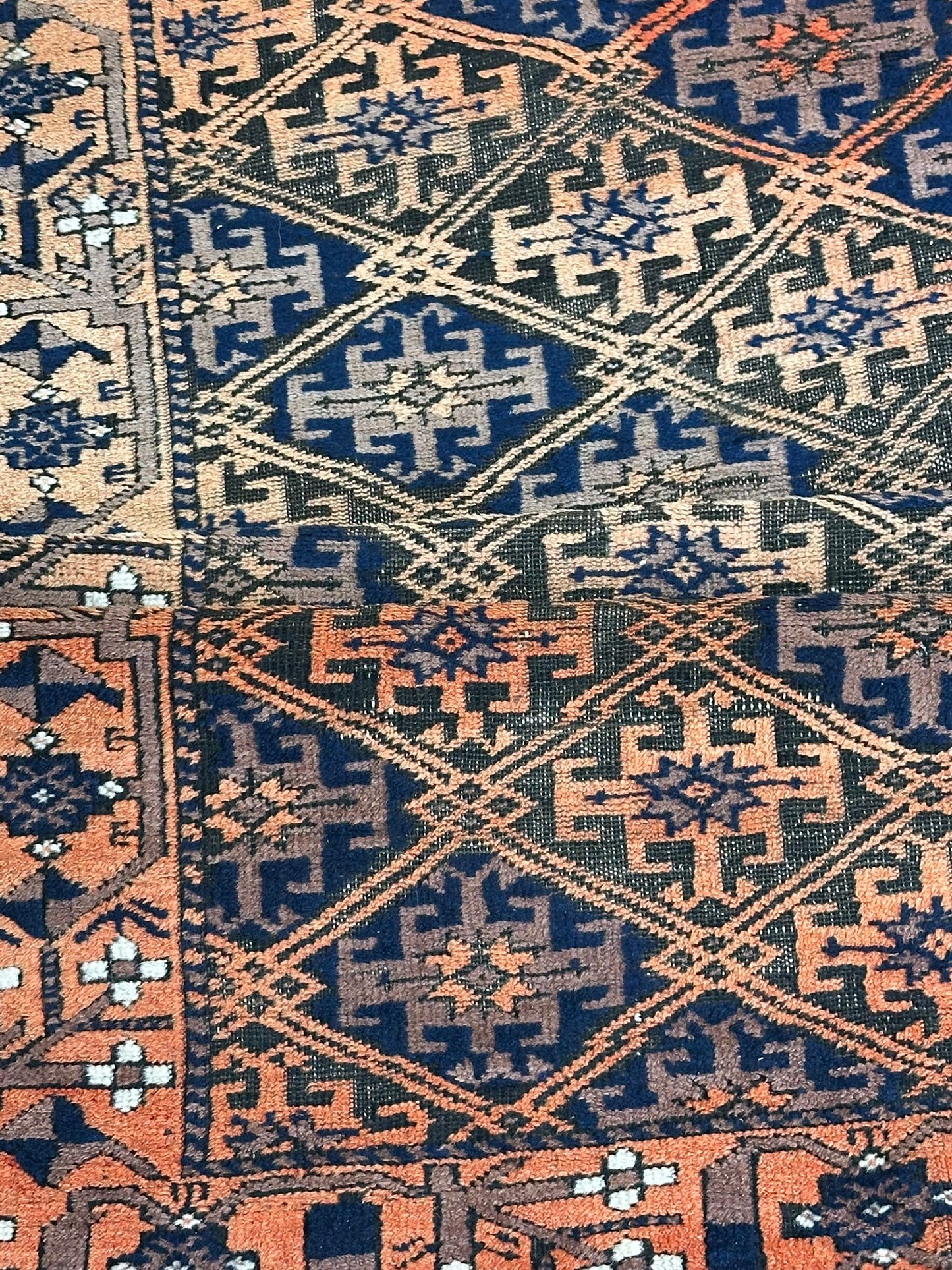 Orientteppich handgeknüpft Belutsch Wolle & Wolle 170x90 cm