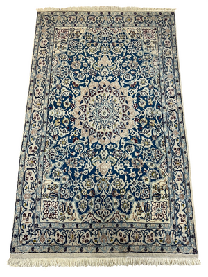 Orientteppich handgeknüpft Nain mit Seide 190x120 cm