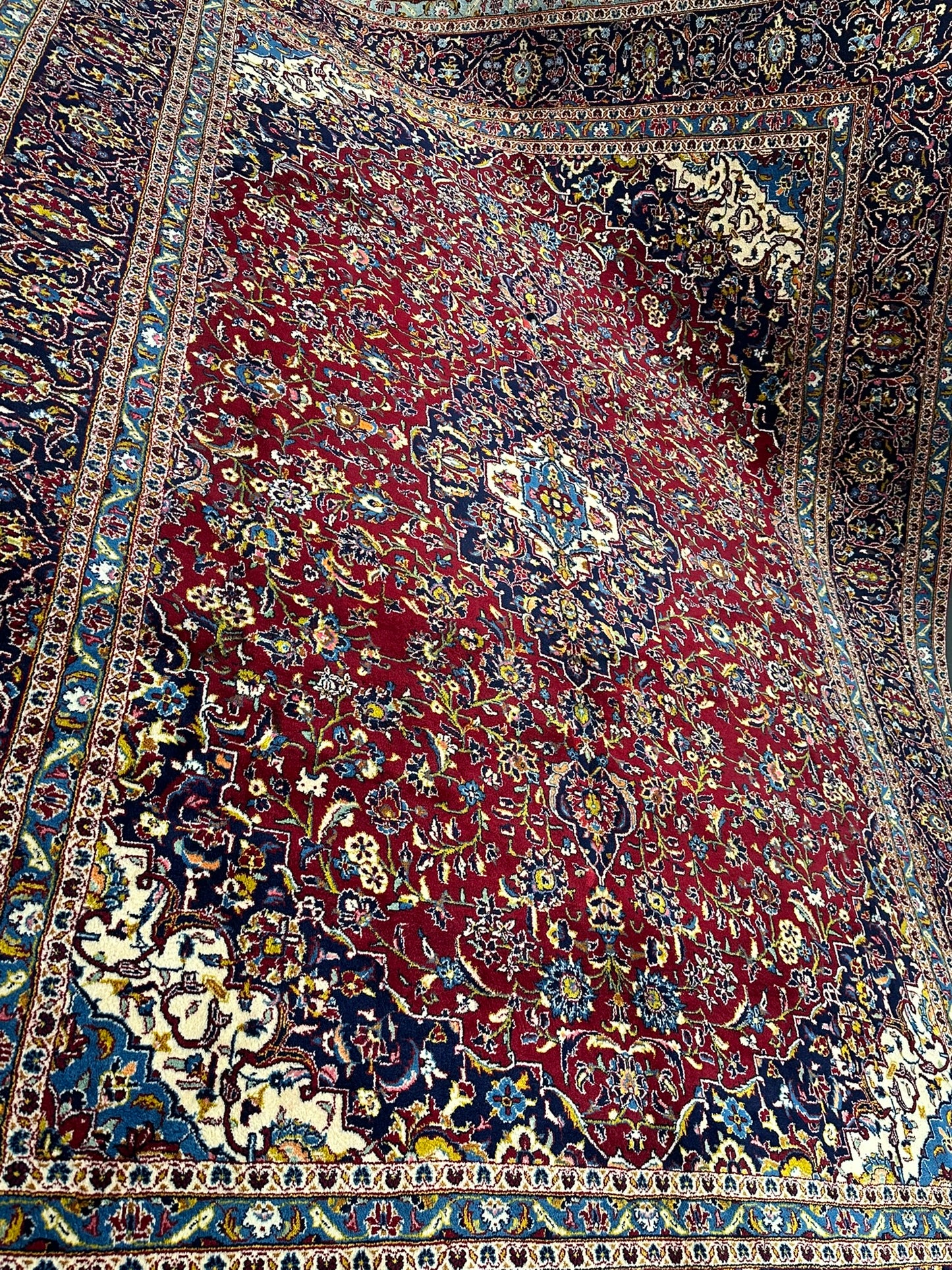 Handgeknüpfter Perser Teppich Keschan Kork Fein 395x290 cm