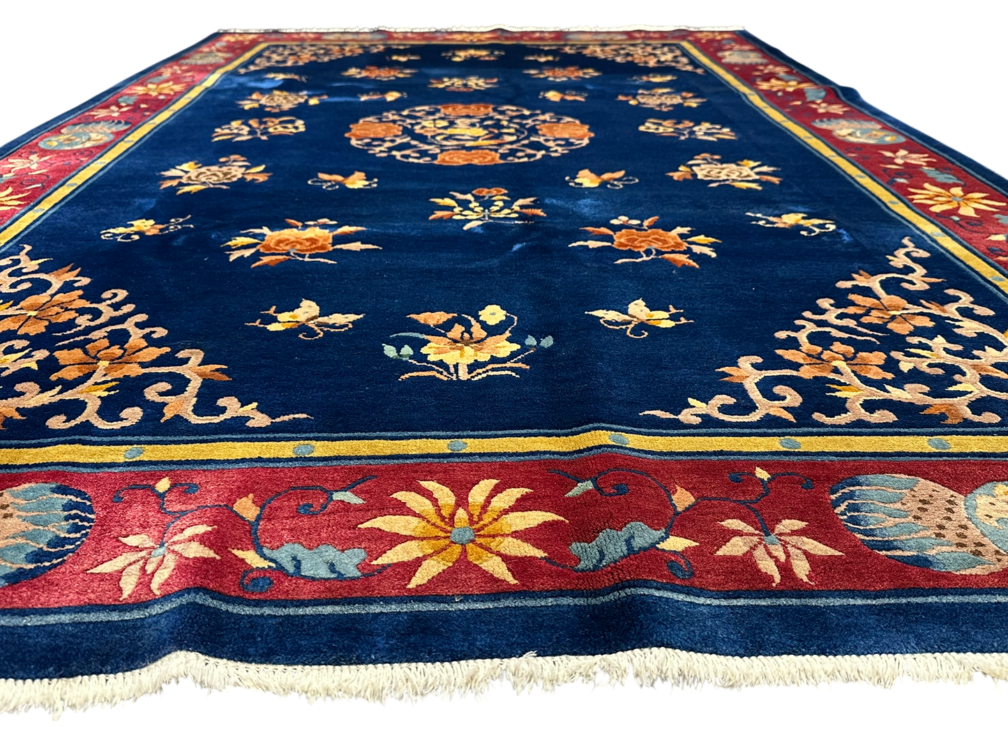 Antiker Handgeknüpfter China Art Deco Teppich 267x180 cm
