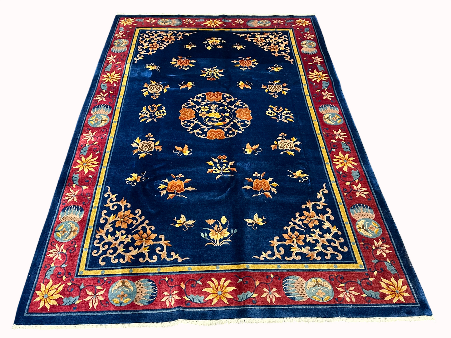 Antiker Handgeknüpfter China Art Deco Teppich 267x180 cm