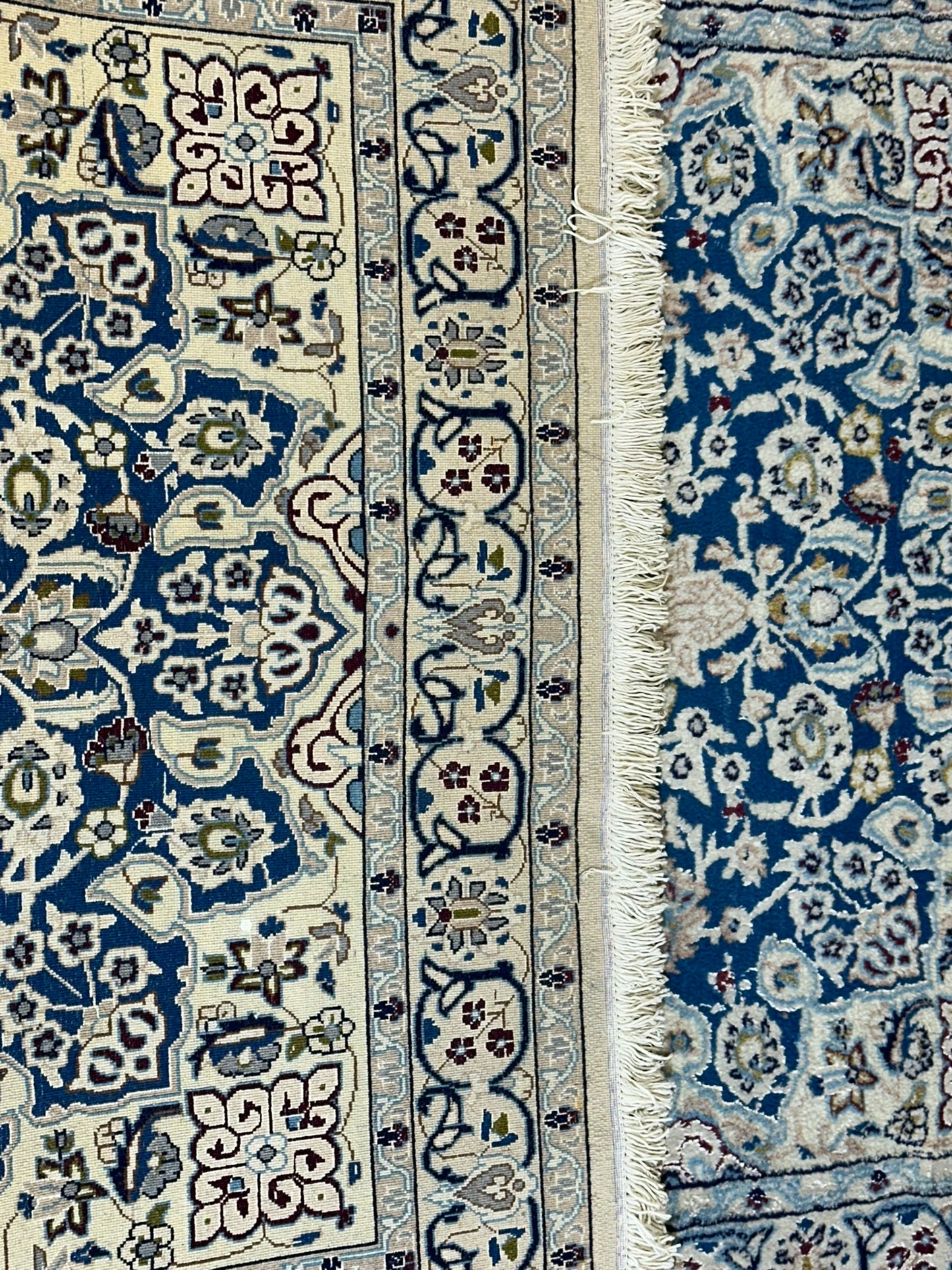 Orientteppich handgeknüpft Nain mit Seide 190x120 cm
