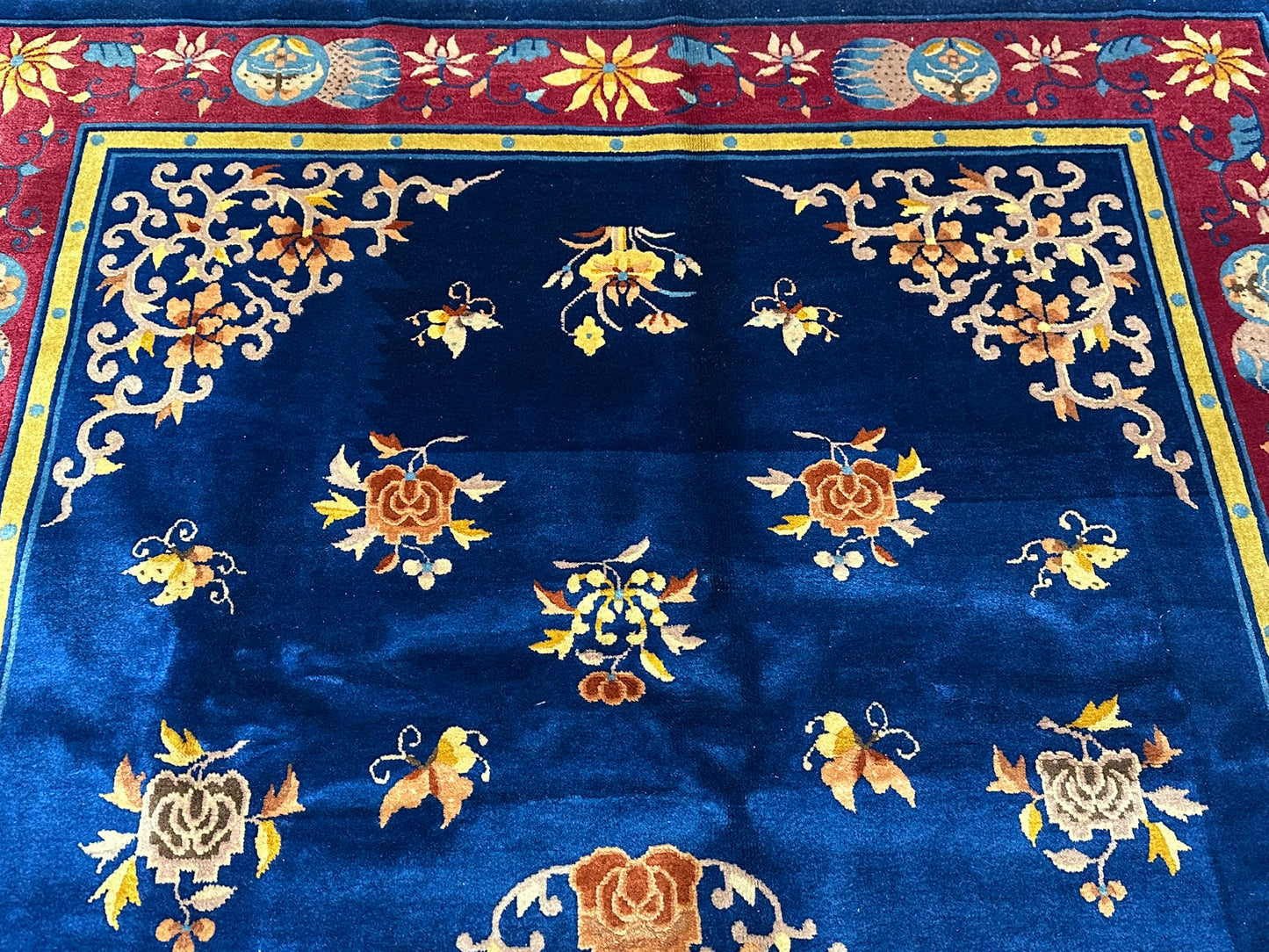 Antiker Handgeknüpfter China Art Deco Teppich 267x180 cm