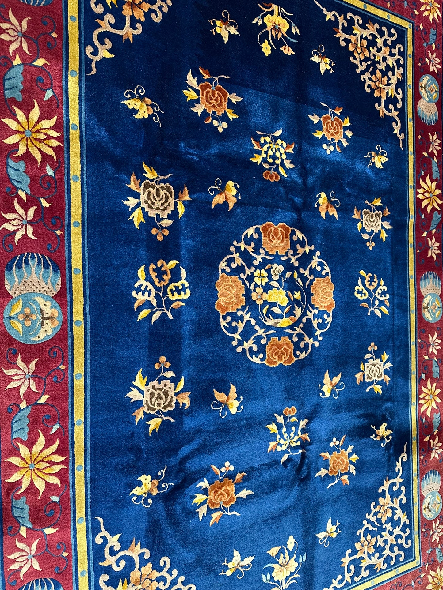 Antiker Handgeknüpfter China Art Deco Teppich 267x180 cm