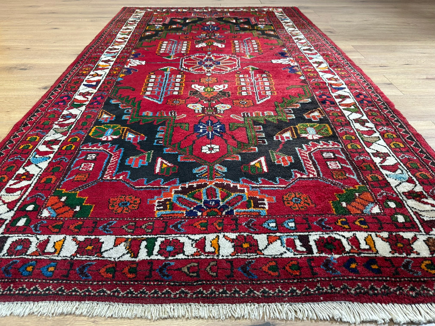Orientteppich handgeknüpft Bidjar Naturfarben 223x125 cm