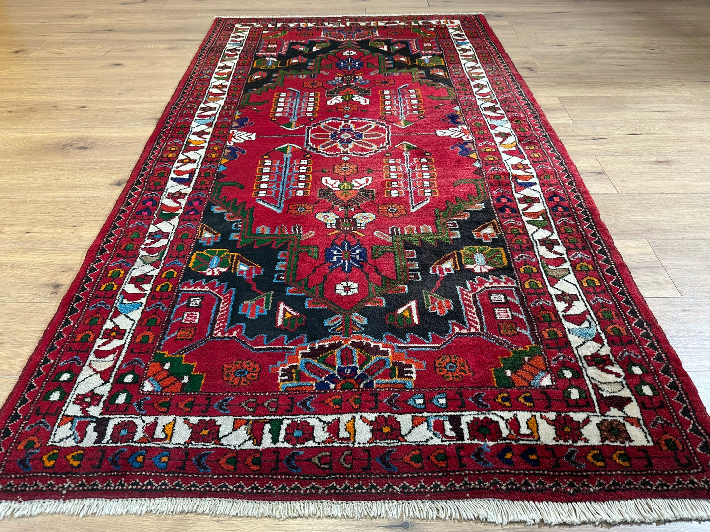 Orientteppich handgeknüpft Bidjar Naturfarben 223x125 cm