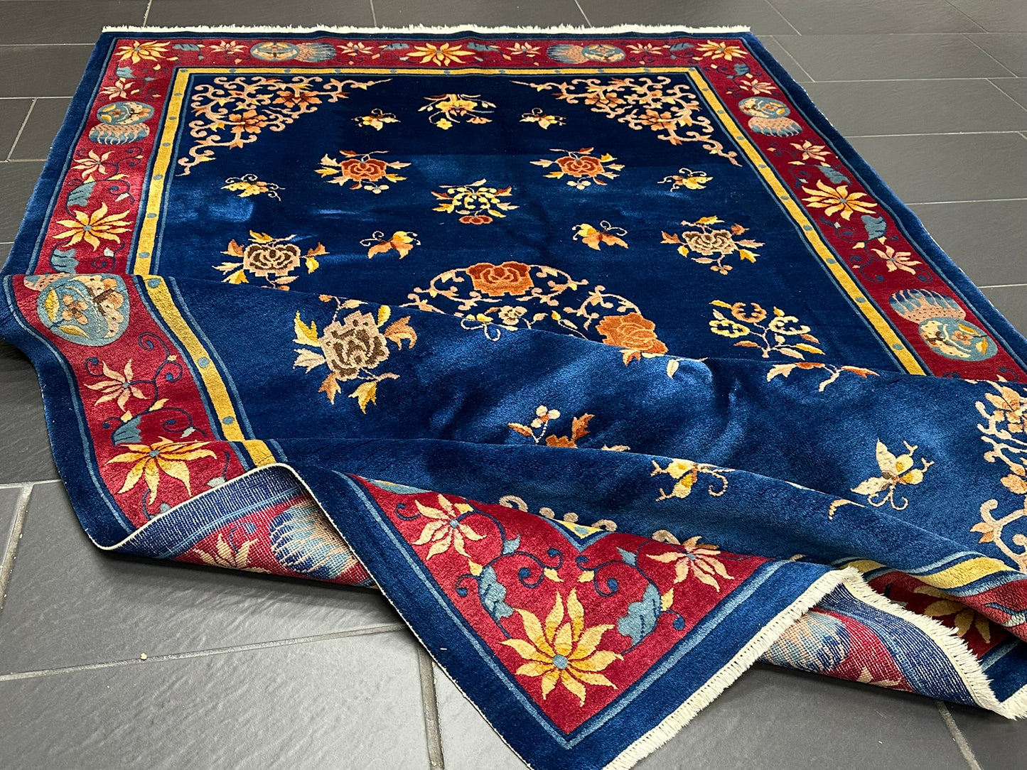 Antiker Handgeknüpfter China Art Deco Teppich 267x180 cm