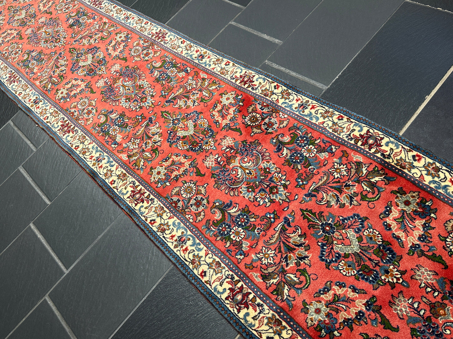 Handgeknüpfter Perser Orientteppich: Sarough Läufer 412x78cm