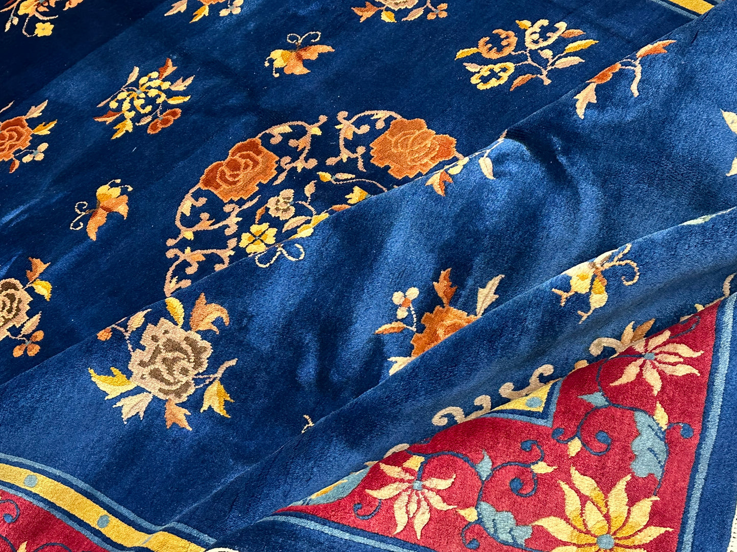 Antiker Handgeknüpfter China Art Deco Teppich 267x180 cm