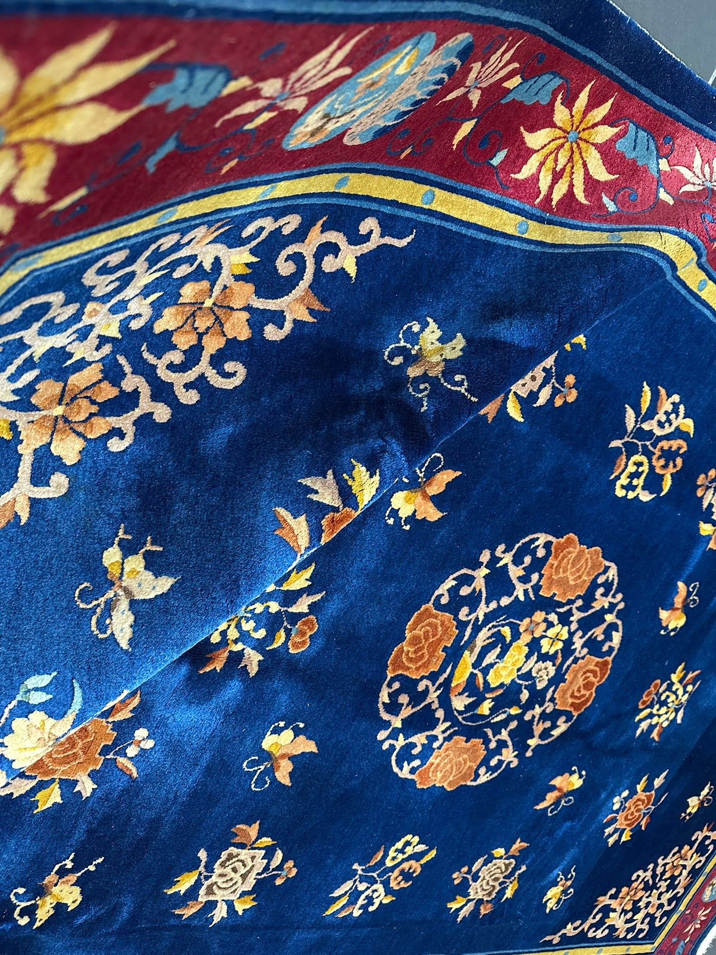 Antiker Handgeknüpfter China Art Deco Teppich 267x180 cm