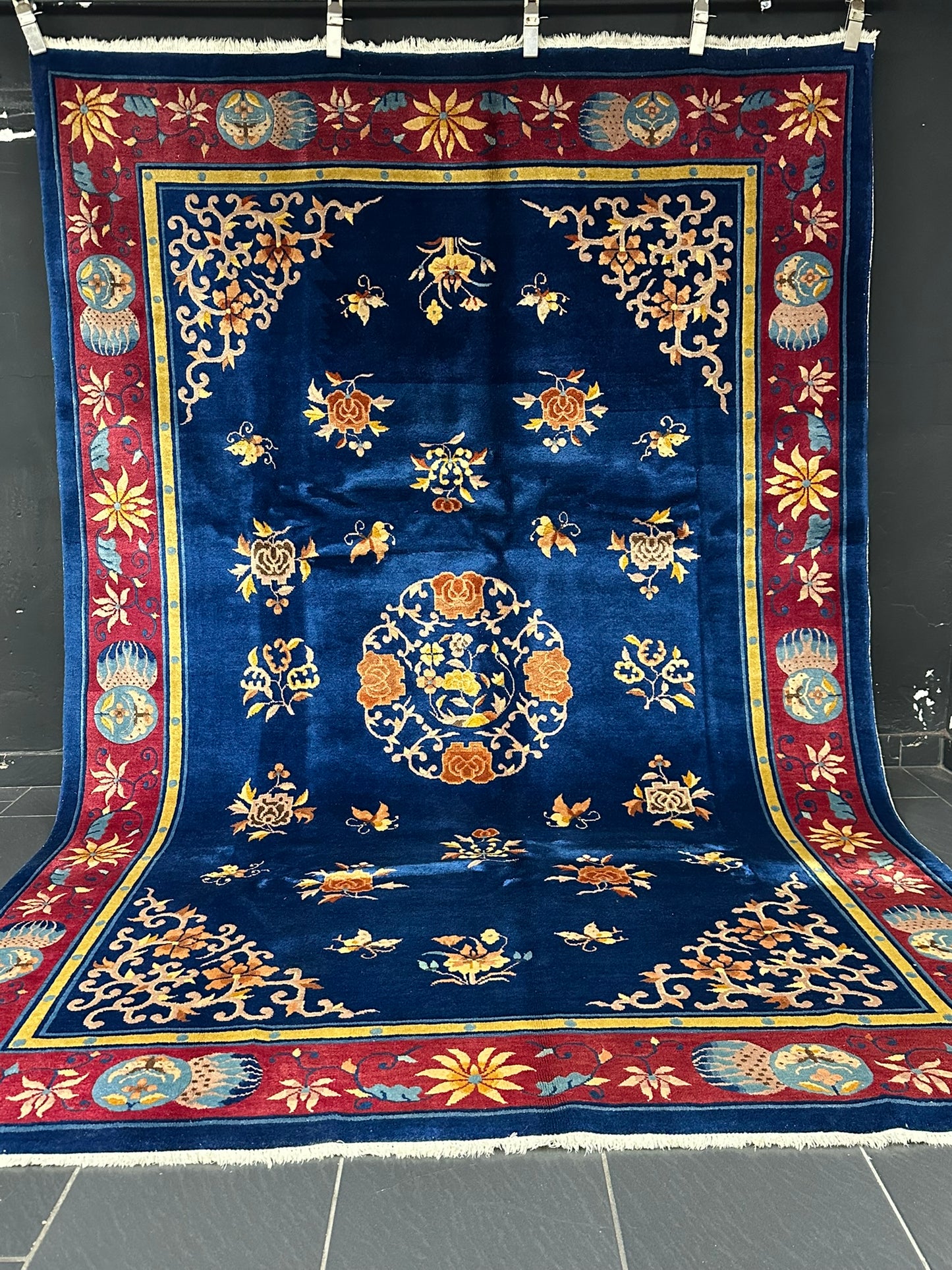 Antiker Handgeknüpfter China Art Deco Teppich 267x180 cm