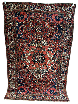 Antik Orientteppich handgeknüpft Bachtiar Naturfarben 220x138 cm