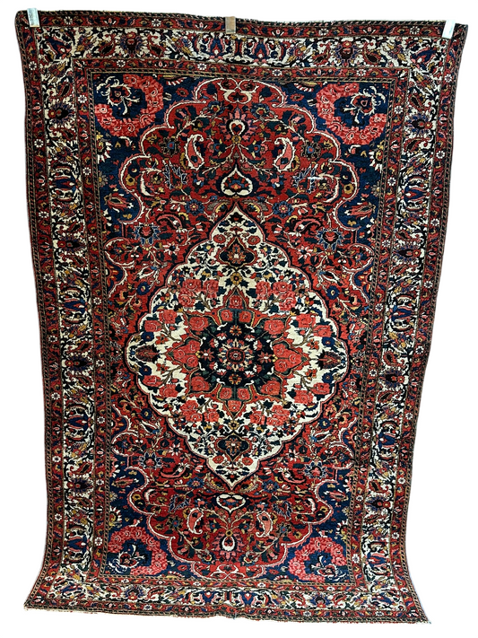 Antik Orientteppich handgeknüpft Bachtiar Naturfarben 220x138 cm