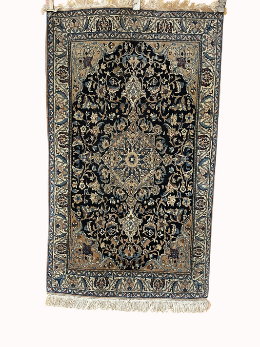 Handgeknüpfter Perser Teppich Nain 130x78 cm – Korkwolle mit Seide