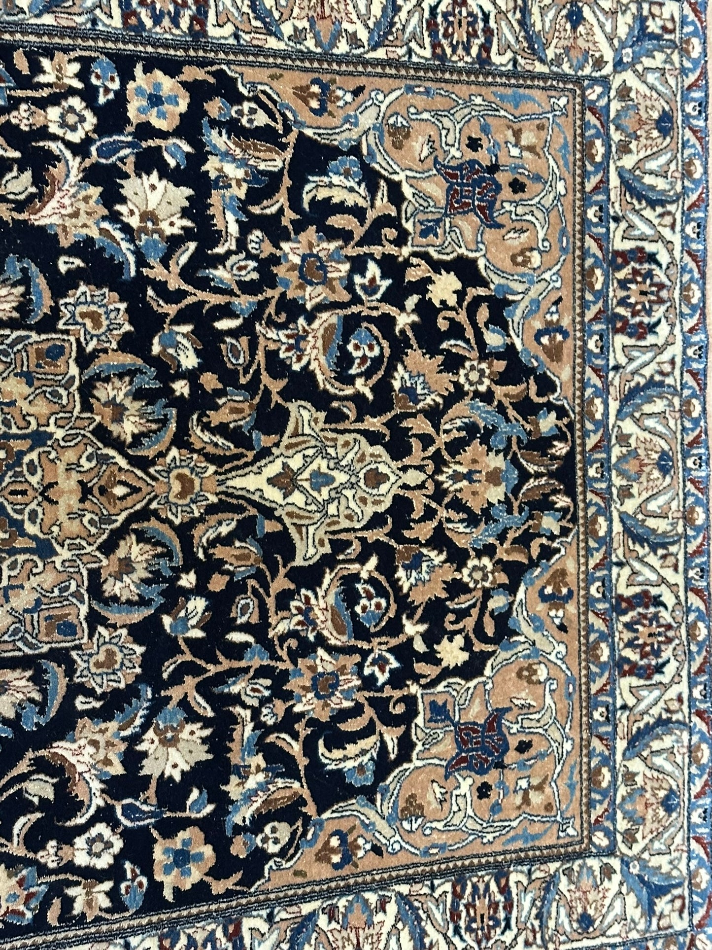 Handgeknüpfter Perser Teppich Nain 130x78 cm – Korkwolle mit Seide