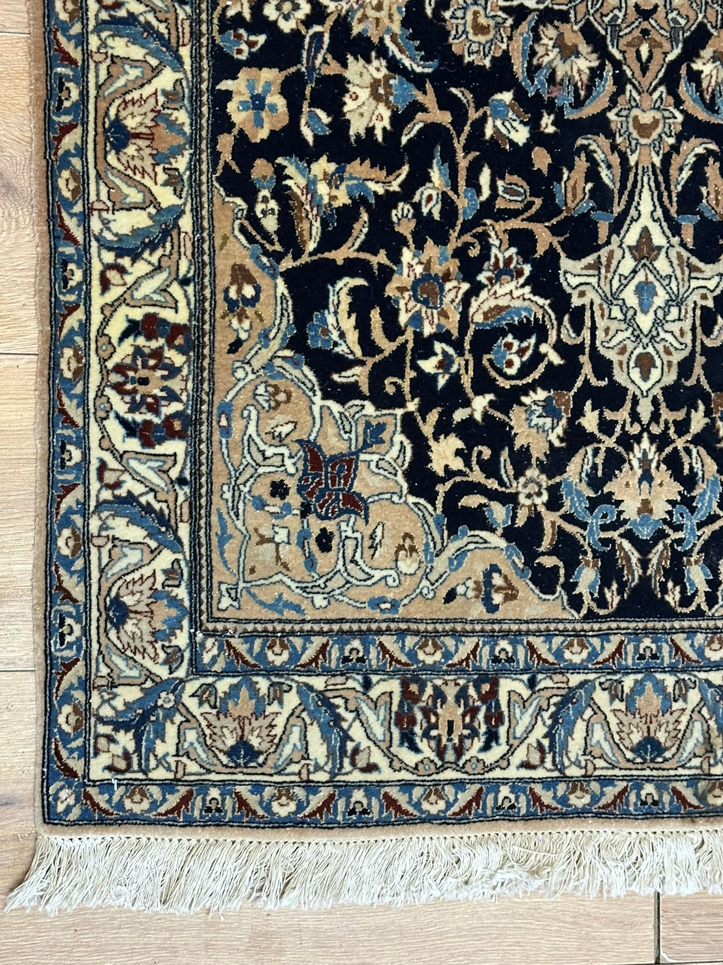 Handgeknüpfter Perser Teppich Nain 130x78 cm – Korkwolle mit Seide