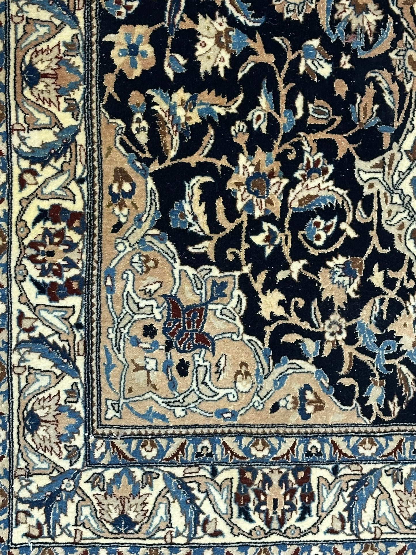 Handgeknüpfter Perser Teppich Nain 130x78 cm – Korkwolle mit Seide