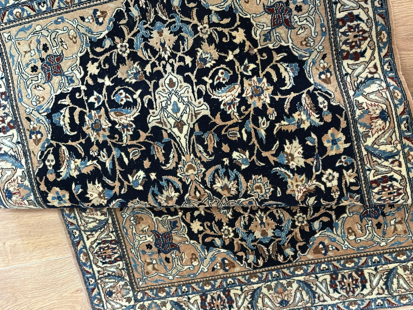 Handgeknüpfter Perser Teppich Nain 130x78 cm – Korkwolle mit Seide