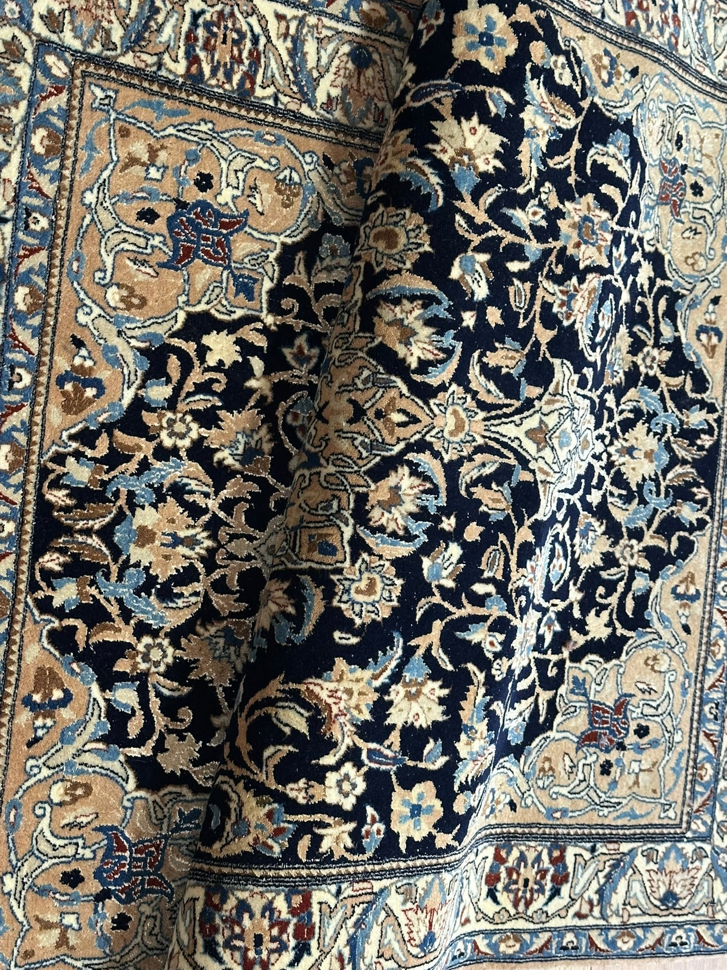 Handgeknüpfter Perser Teppich Nain 130x78 cm – Korkwolle mit Seide