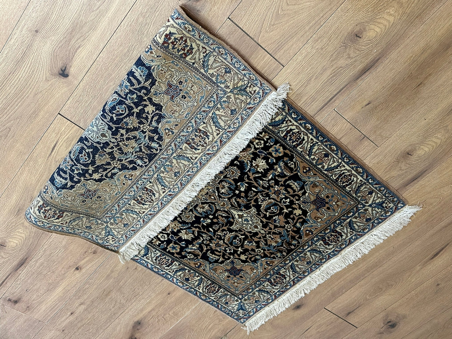 Handgeknüpfter Perser Teppich Nain 130x78 cm – Korkwolle mit Seide