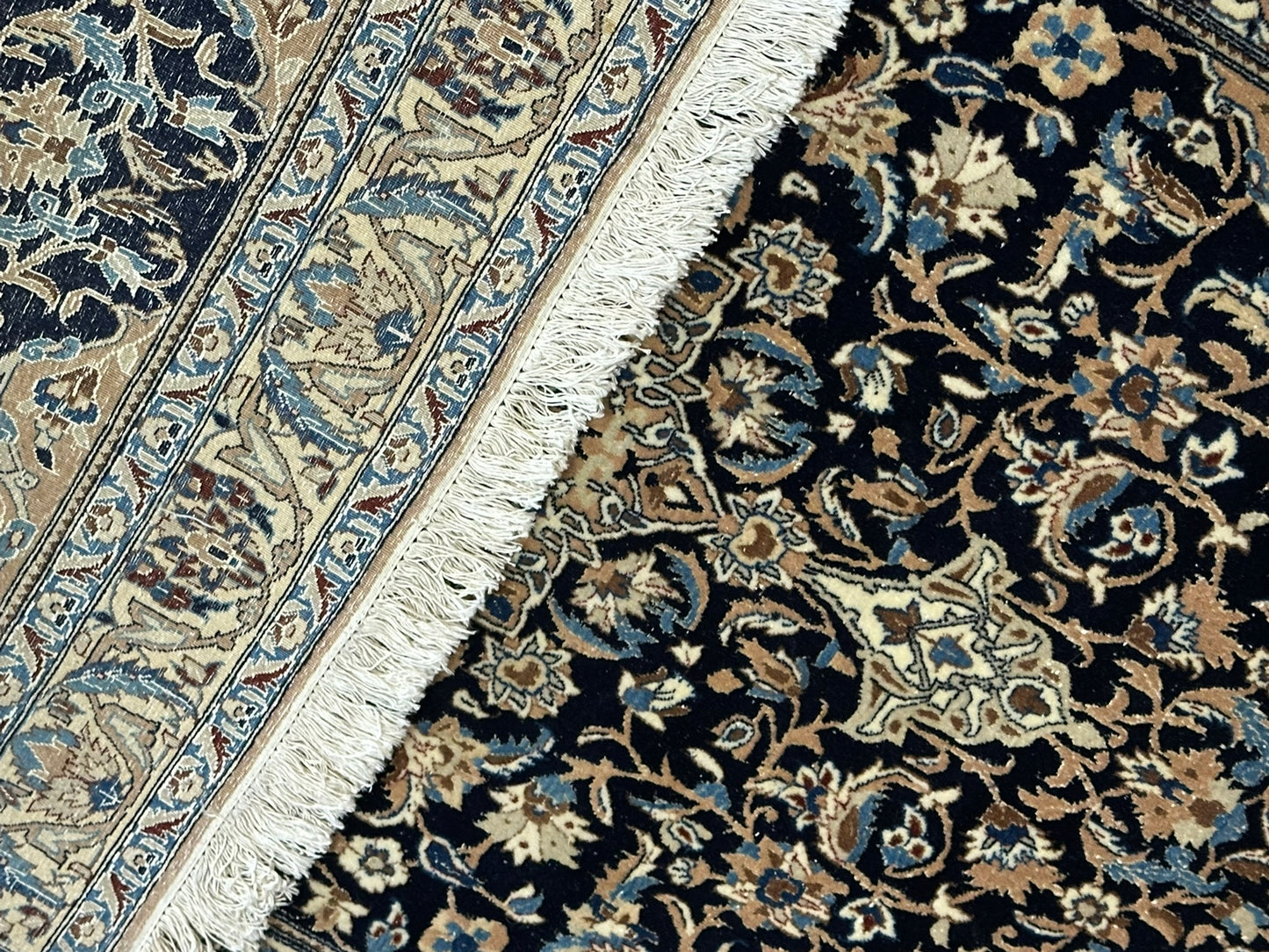 Handgeknüpfter Perser Teppich Nain 130x78 cm – Korkwolle mit Seide
