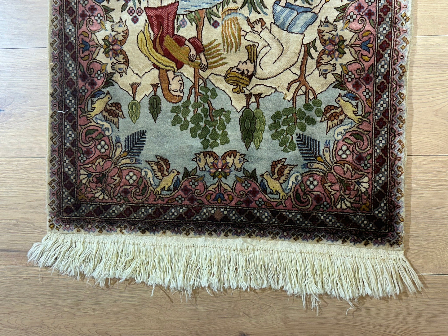 Orientteppich handgeknüpft Türkmen Hereke Bildteppich Bildmotiv 67x60 cm
