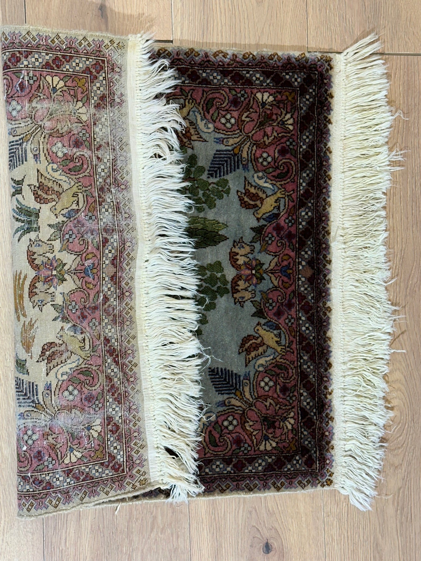 Orientteppich handgeknüpft Türkmen Hereke Bildteppich Bildmotiv 67x60 cm