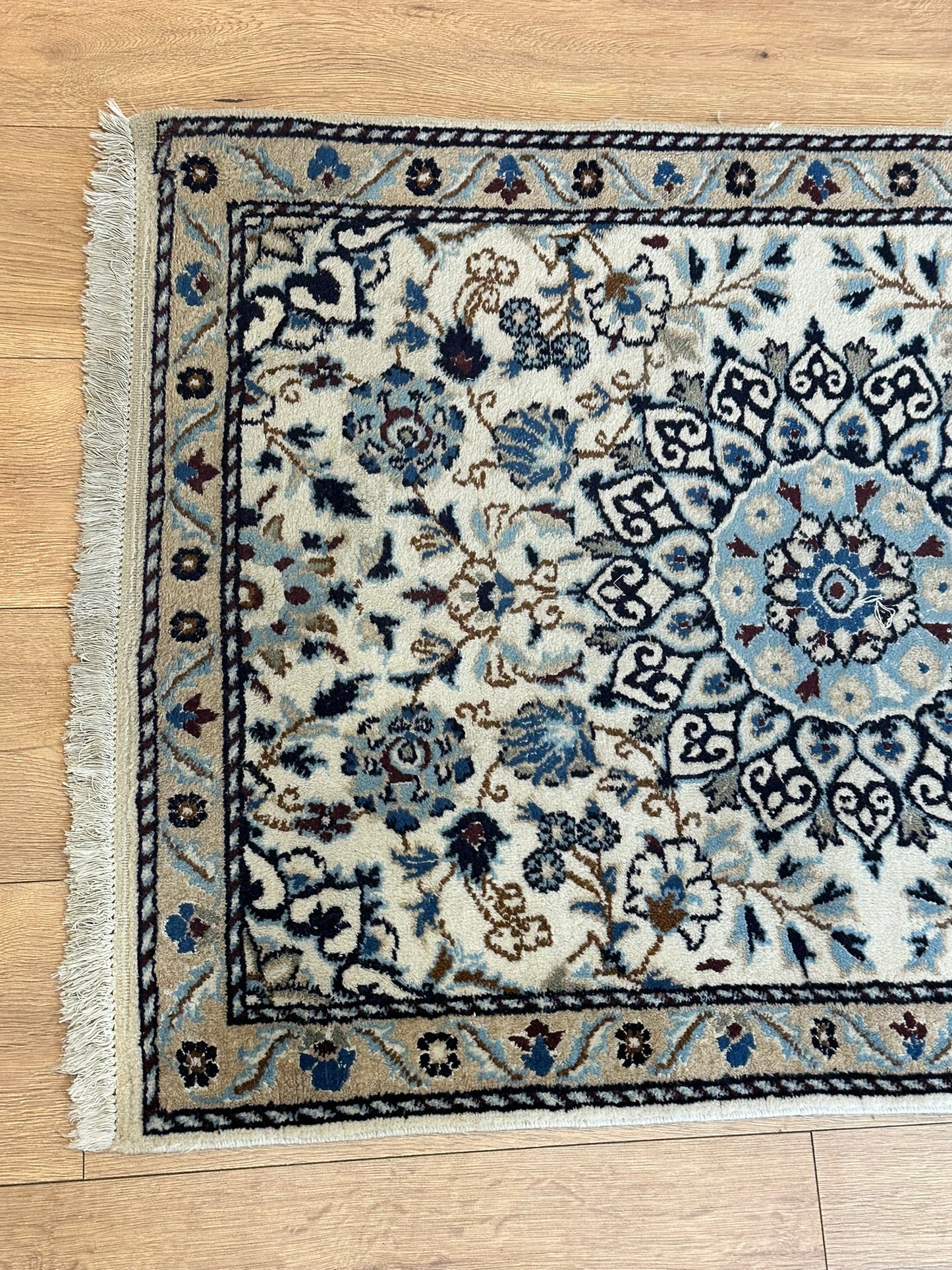 Handgeknüpfter Perser Läufer Nain 280x80 cm – Wolle mit Seide