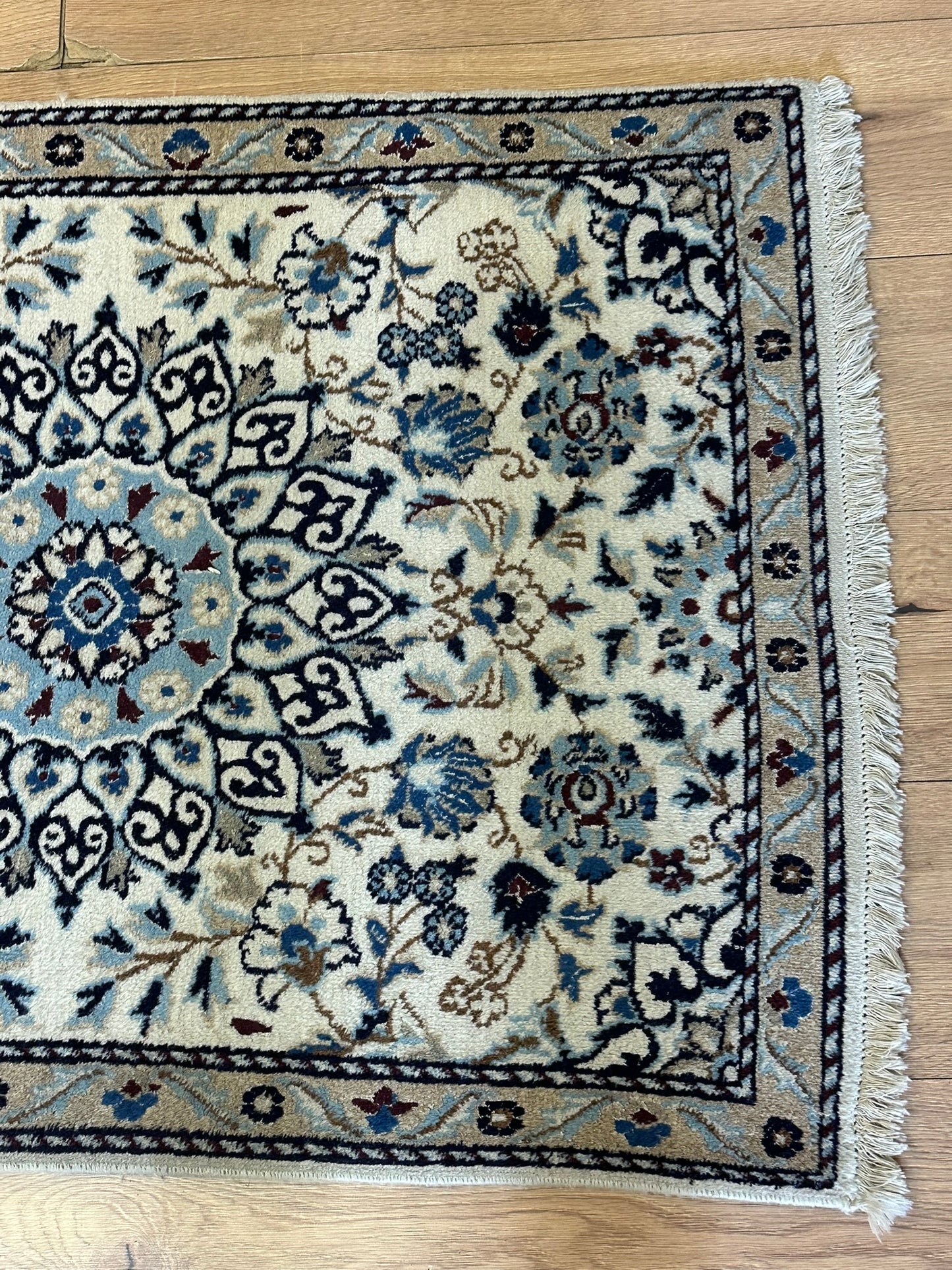 Handgeknüpfter Perser Läufer Nain 280x80 cm – Wolle mit Seide