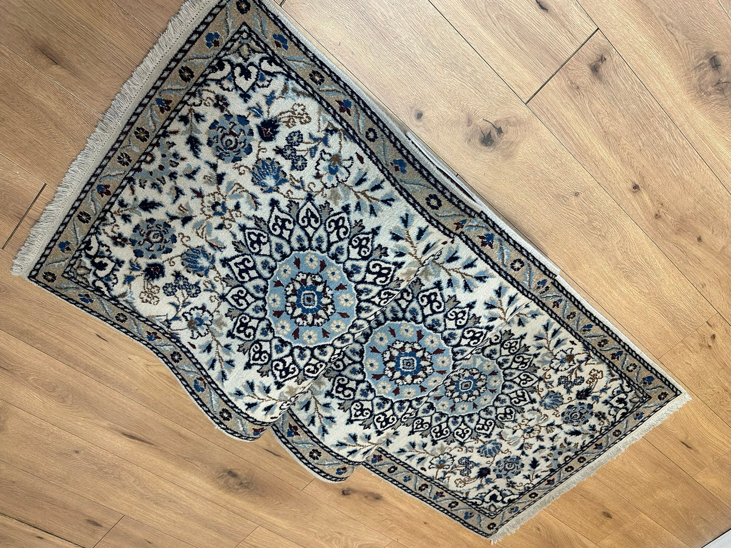 Handgeknüpfter Perser Läufer Nain 280x80 cm – Wolle mit Seide