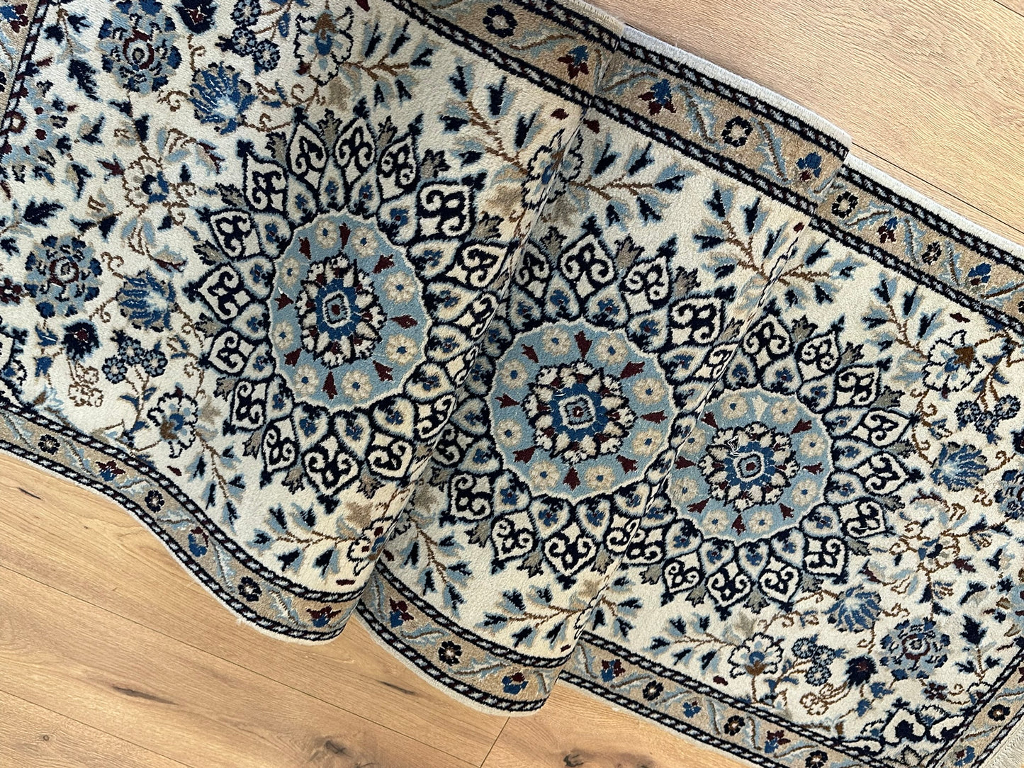Handgeknüpfter Perser Läufer Nain 280x80 cm – Wolle mit Seide