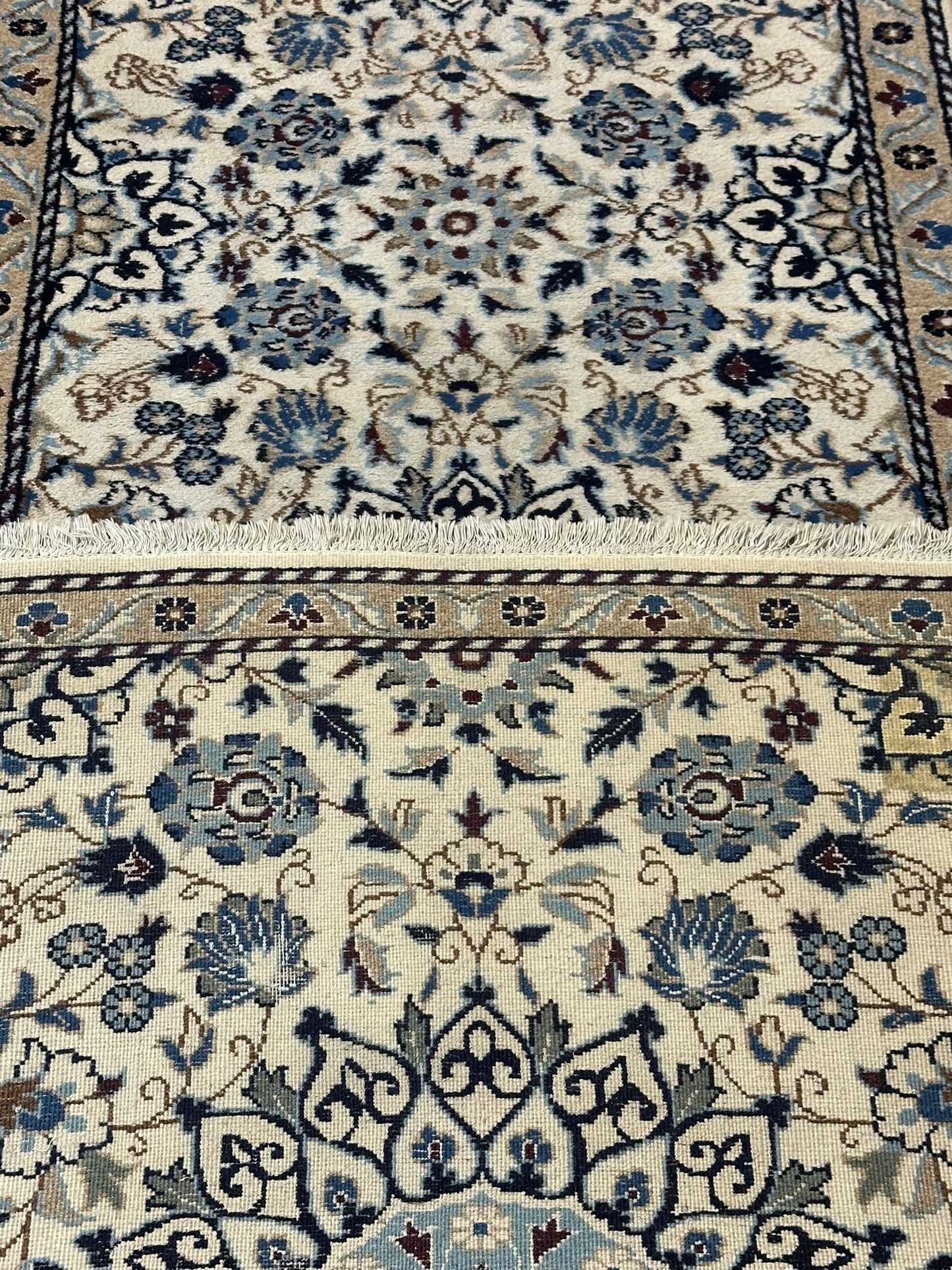 Handgeknüpfter Perser Läufer Nain 280x80 cm – Wolle mit Seide