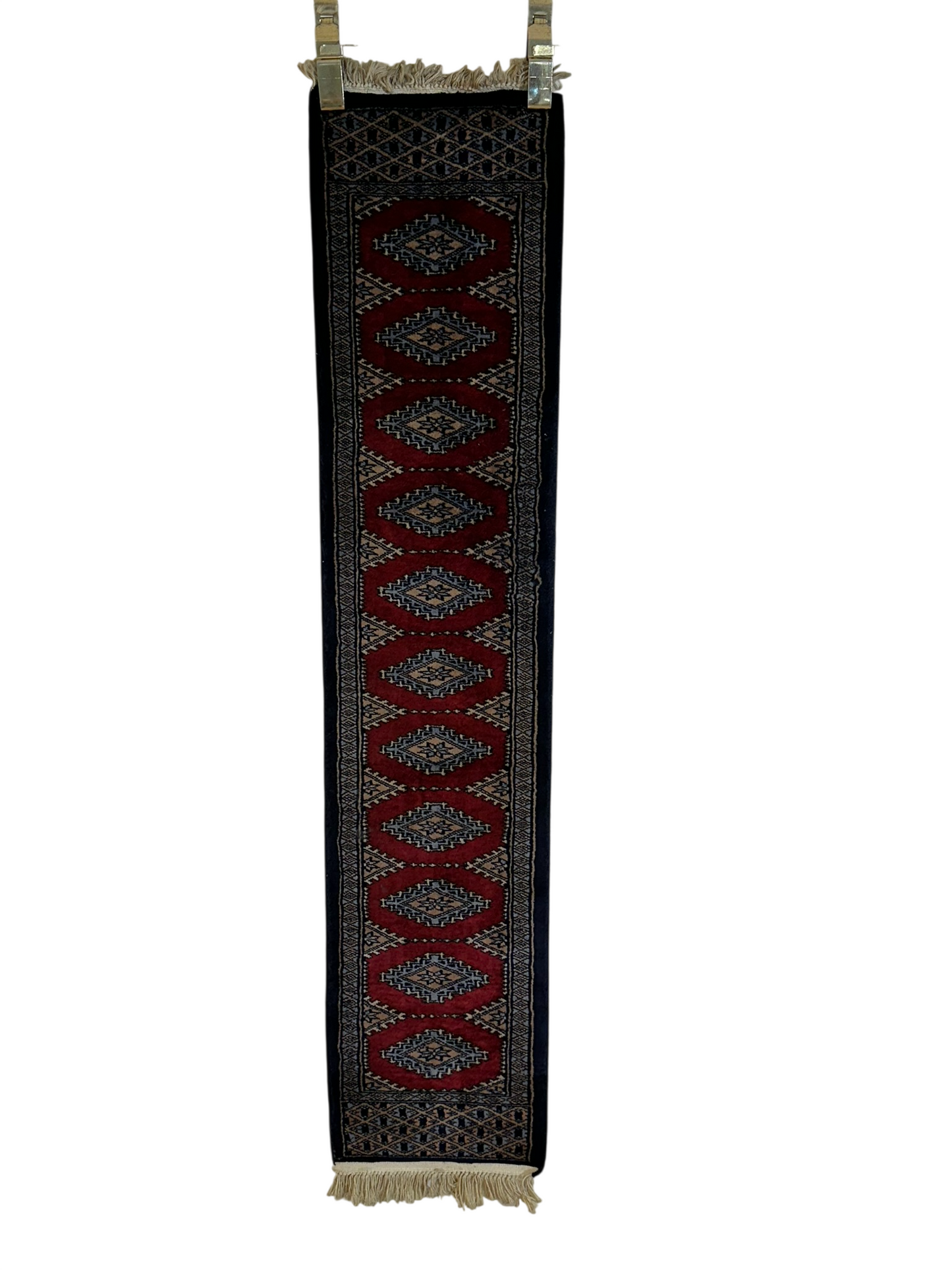 Antik Orientteppich handgeknüpft Pakistan Buchara Jomut Läufer 150x32 cm