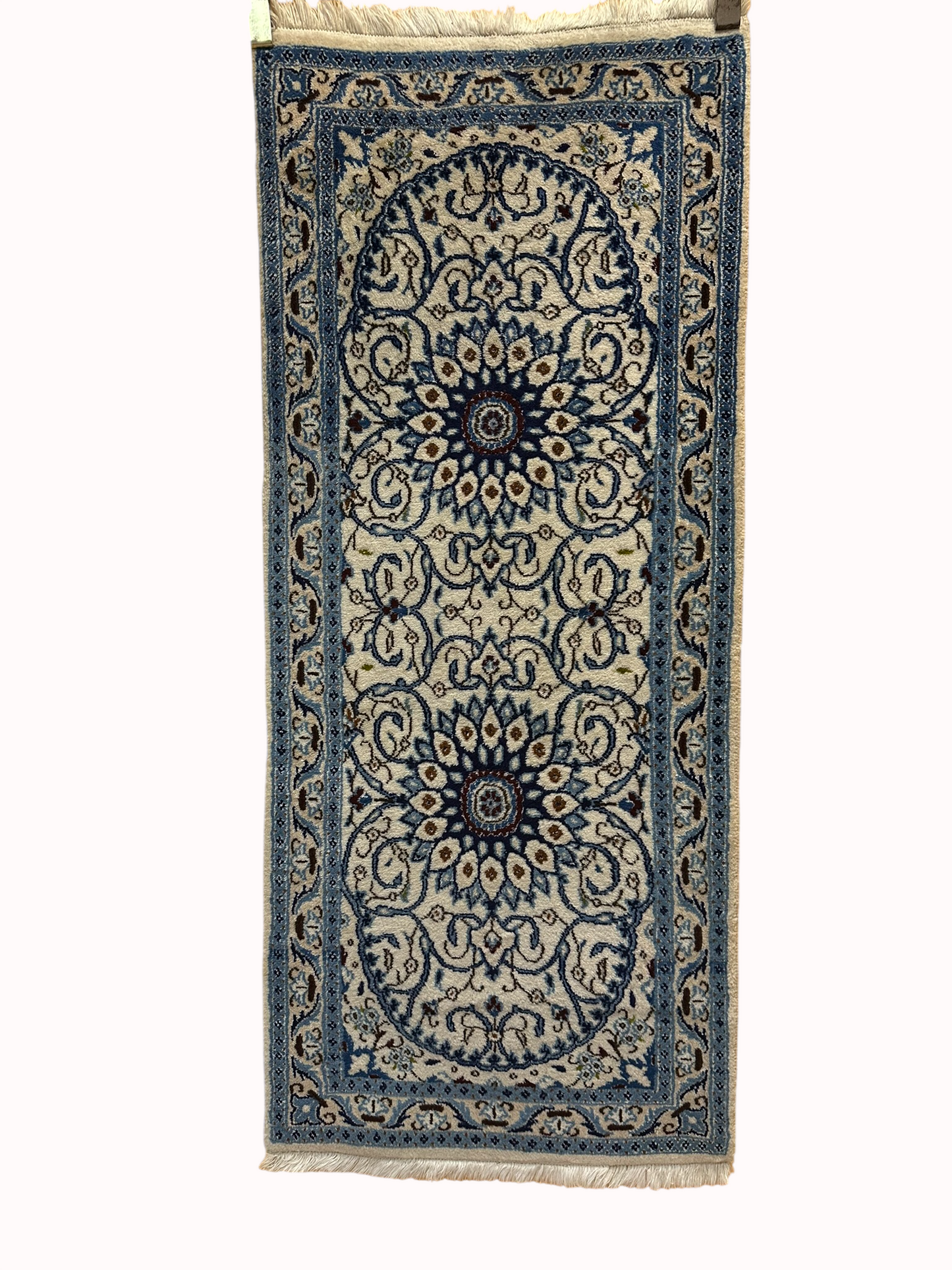 Handgeknüpfter Perser Läufer Nain 157x67 cm – Wolle mit Seide