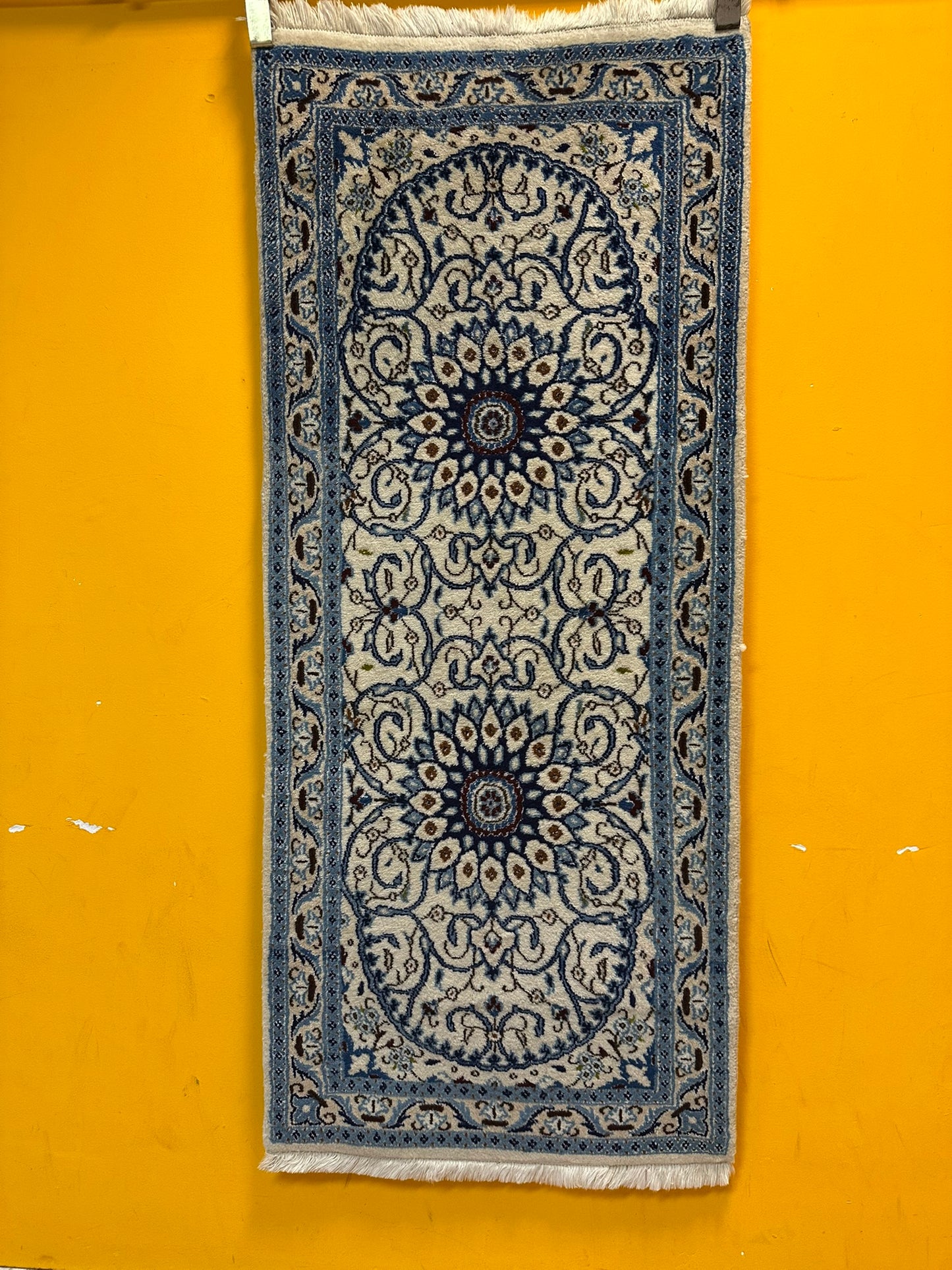 Handgeknüpfter Perser Läufer Nain 157x67 cm – Wolle mit Seide