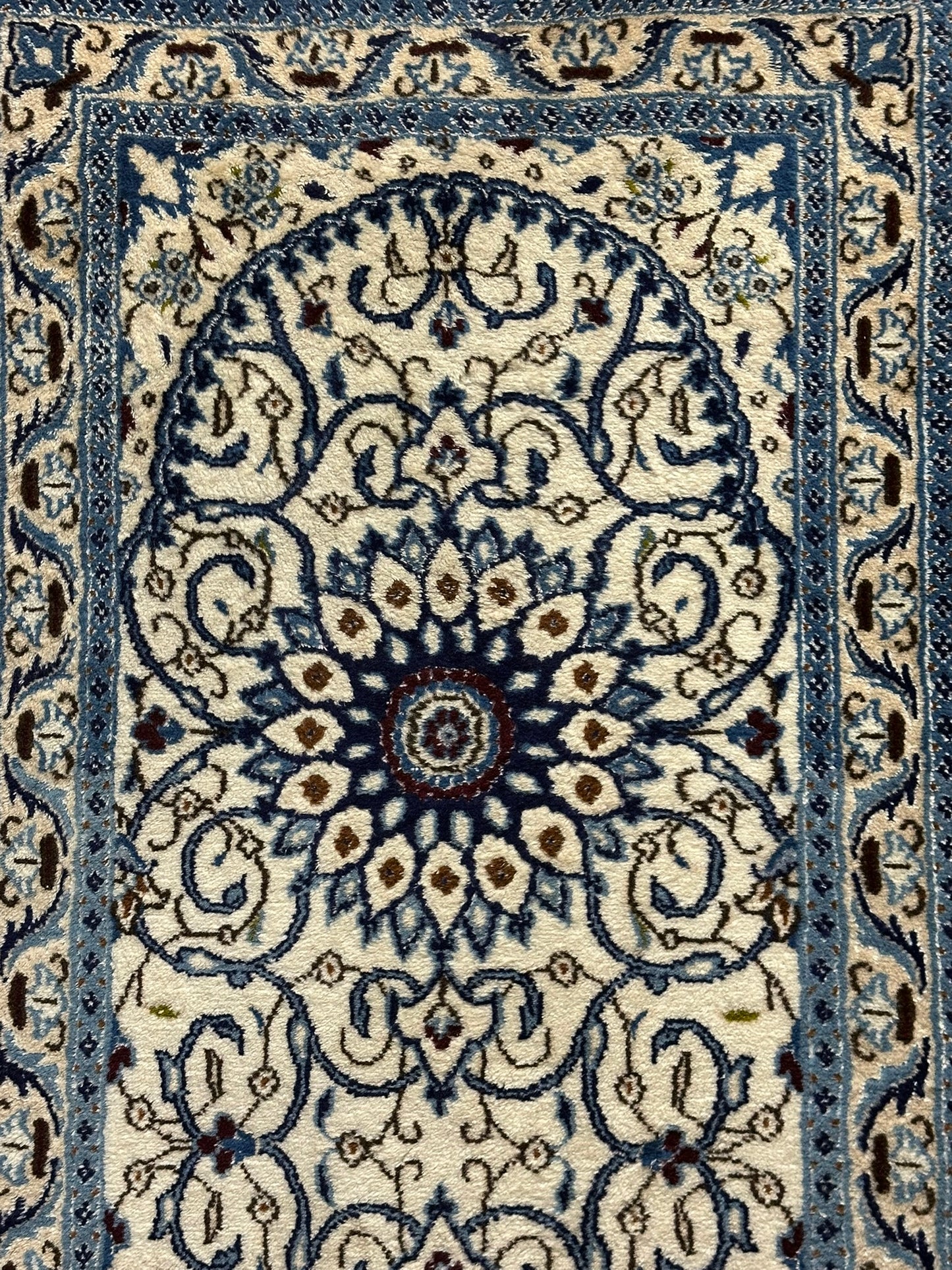 Handgeknüpfter Perser Läufer Nain 157x67 cm – Wolle mit Seide