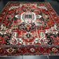Antik Orientteppich handgeknüpft Heriz Serapi naturfarben  396x290 cm