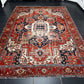 Antik Orientteppich handgeknüpft Heriz Serapi naturfarben  396x290 cm