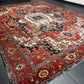 Antik Orientteppich handgeknüpft Heriz Serapi naturfarben  396x290 cm