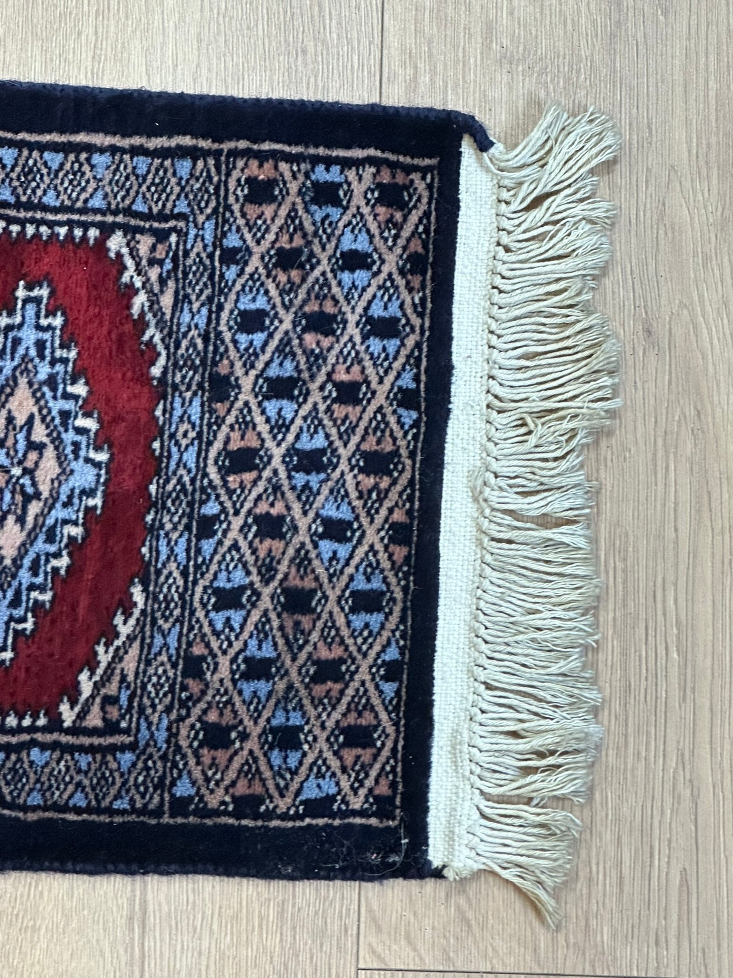 Antik Orientteppich handgeknüpft Pakistan Buchara Jomut Läufer 150x32 cm