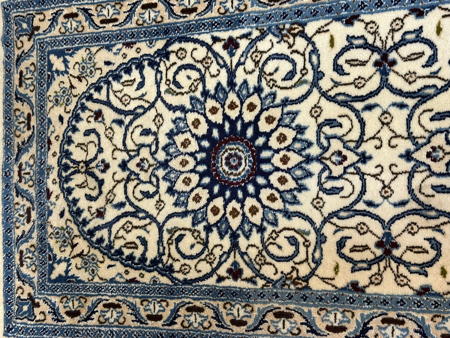 Handgeknüpfter Perser Läufer Nain 157x67 cm – Wolle mit Seide