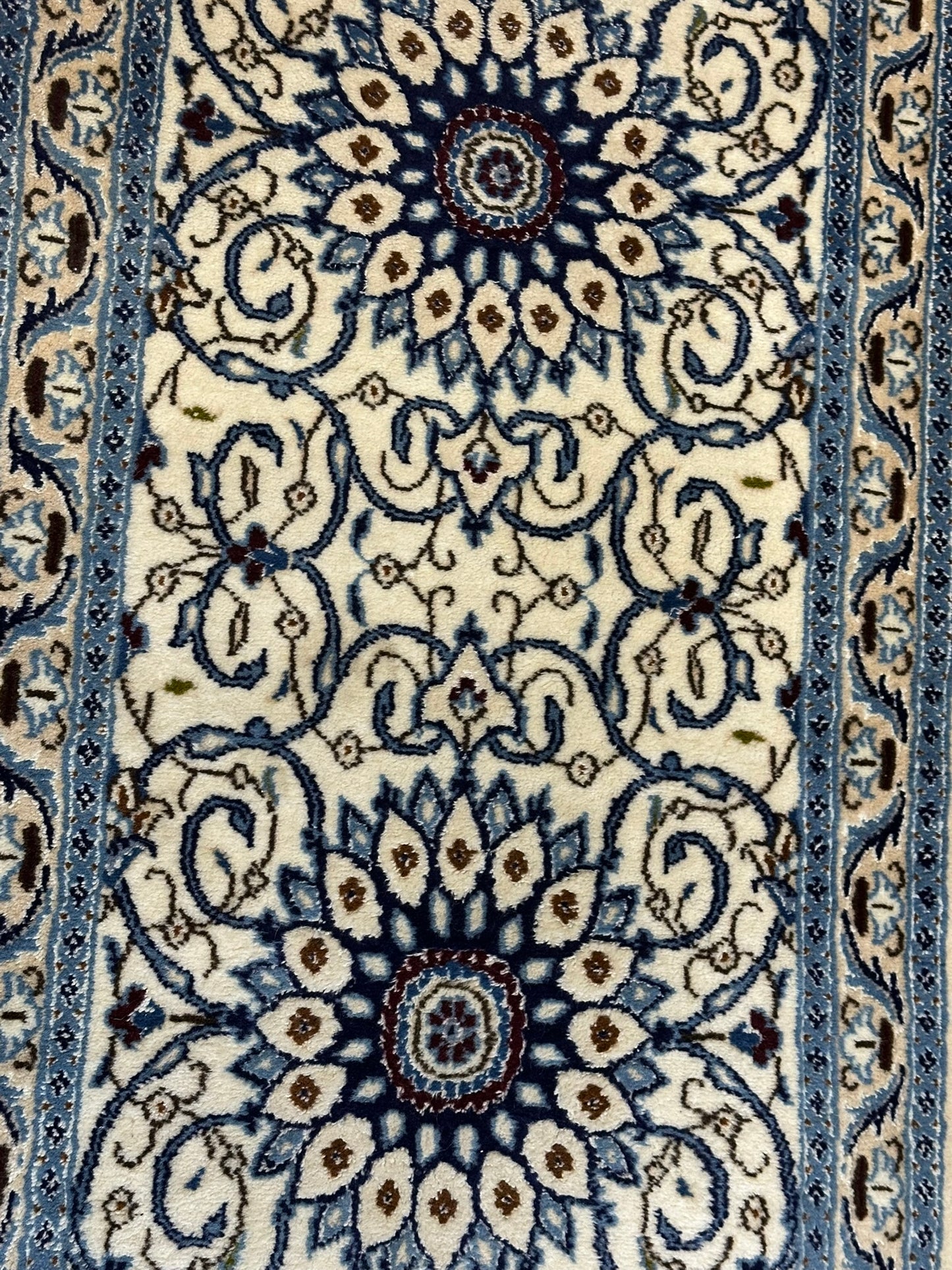Handgeknüpfter Perser Läufer Nain 157x67 cm – Wolle mit Seide