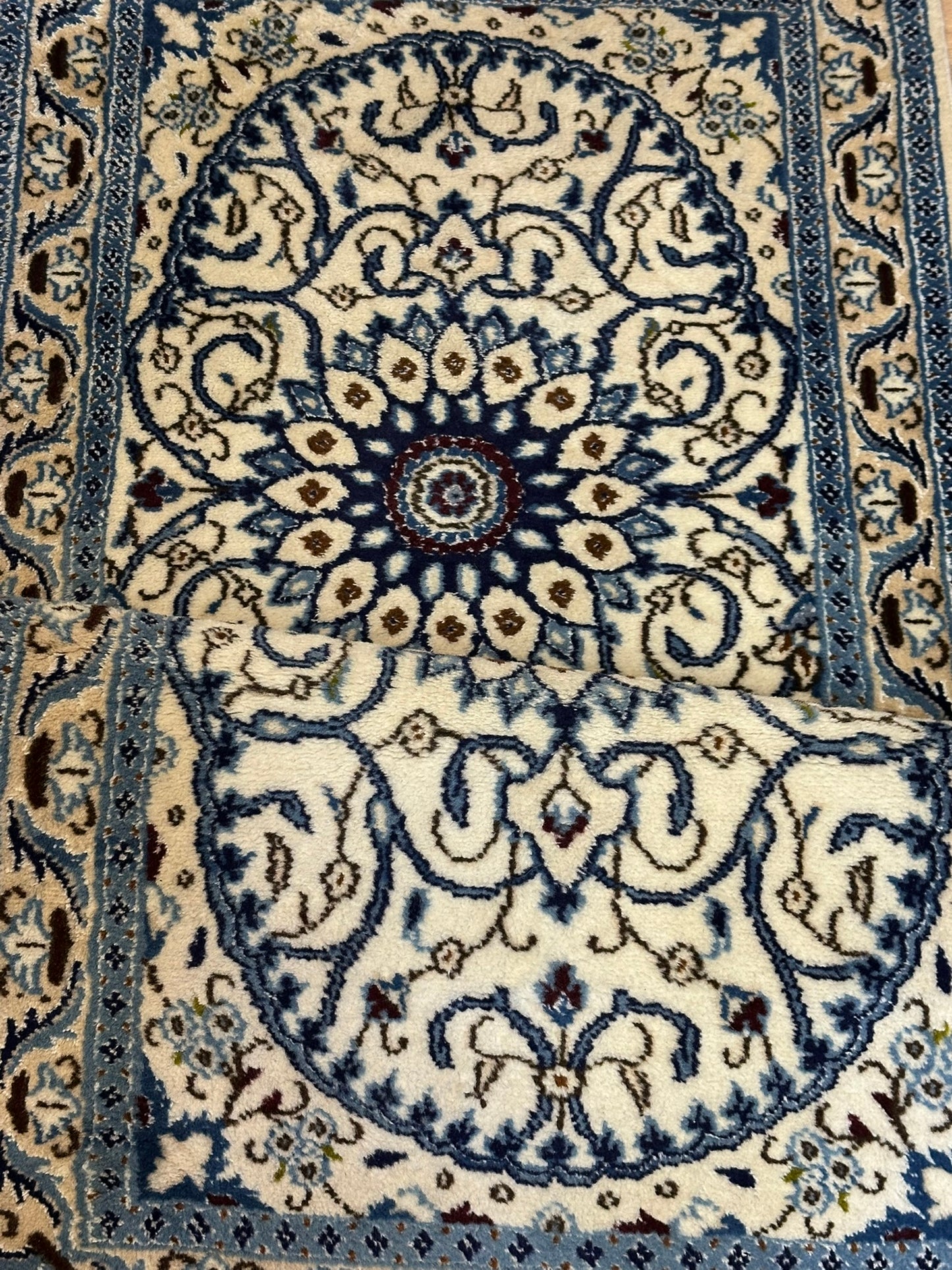 Handgeknüpfter Perser Läufer Nain 157x67 cm – Wolle mit Seide